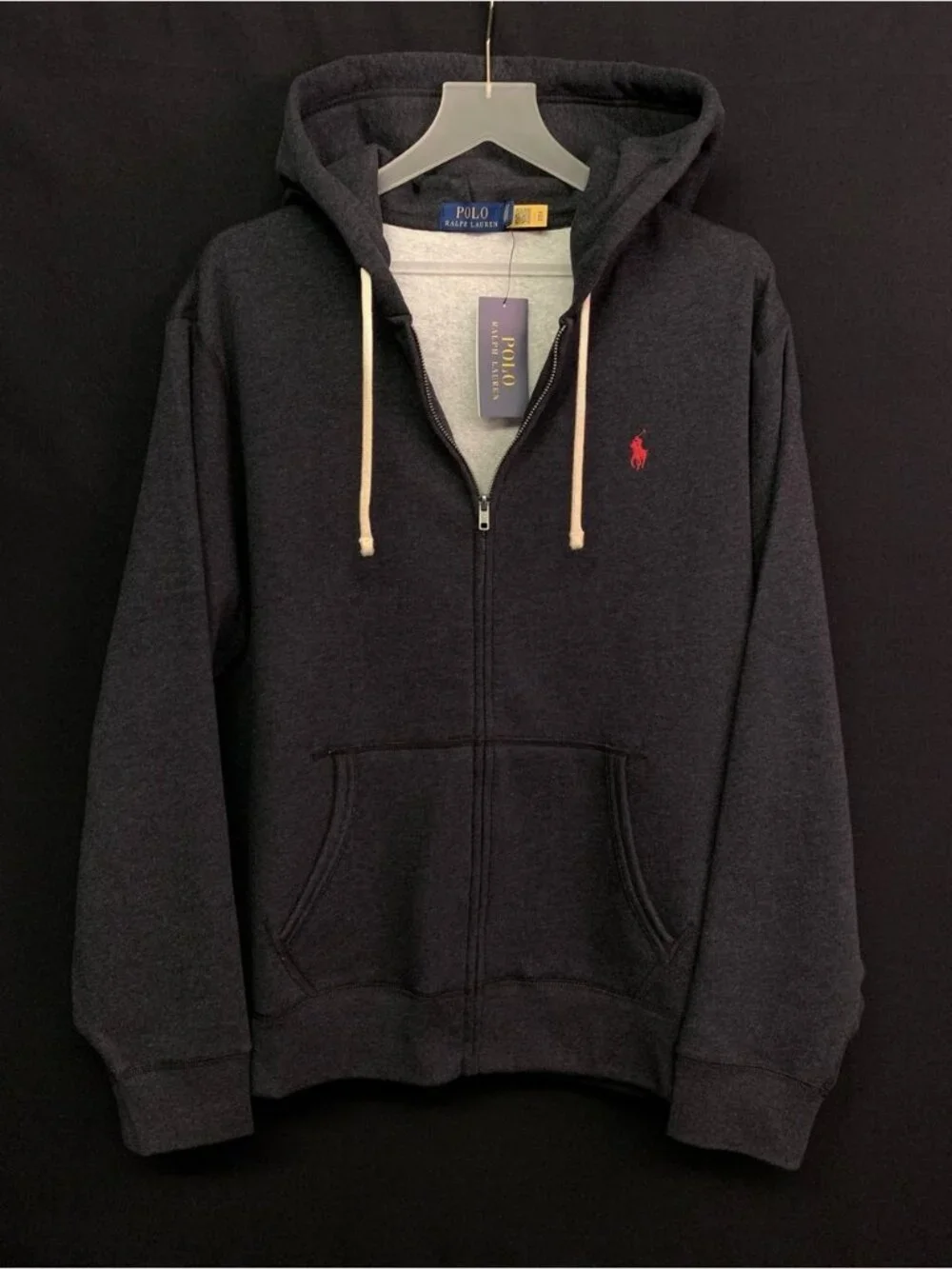 POLO RALPH LAUREN Full Zip Hooded Sweatshirt – Cotton Hoodie – Large - NWT